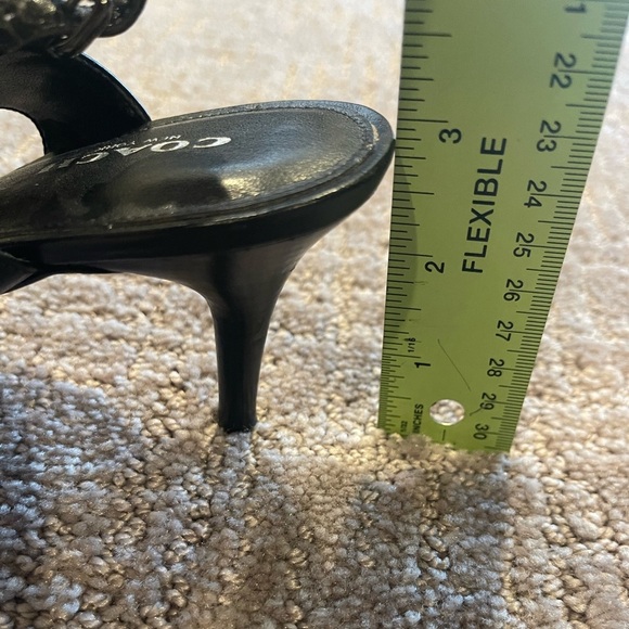 Coach Garland Snake Print Chain Detail Slingback Kitten Heel, Black-Brown, 7B - Picture 12 of 15